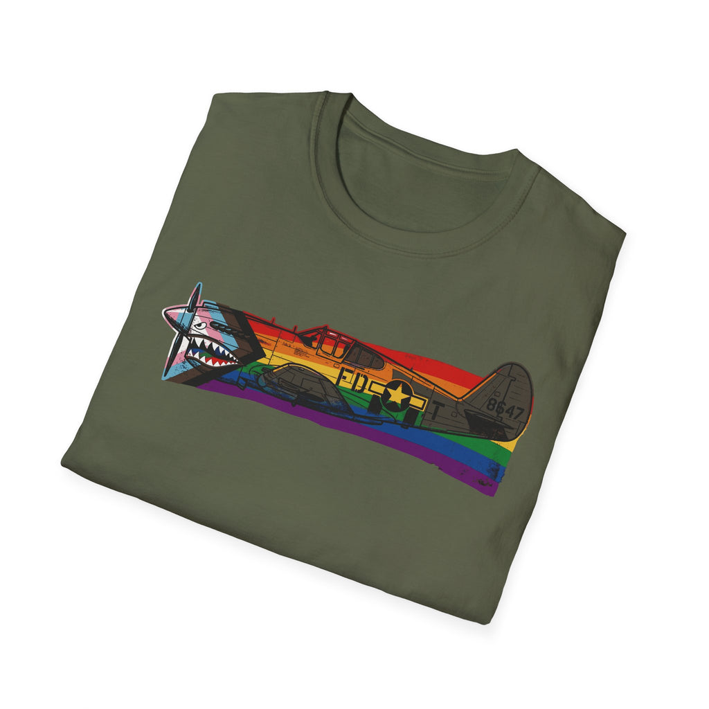 P-40 Warhawk Progress Pride Vintage Warbird T-Shirt