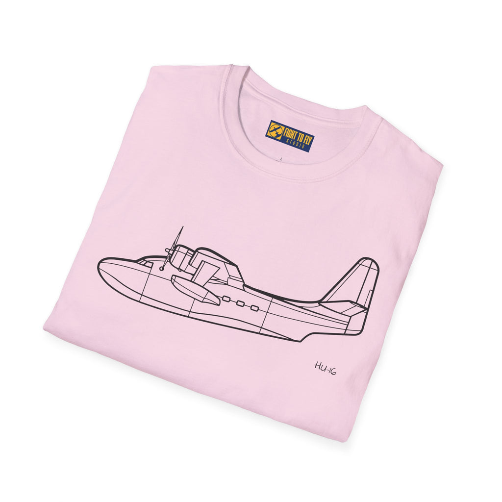 HU-16 T-Shirt – HU-16 Amphibious Rescue Aircraft Side Profile Aviation Tee