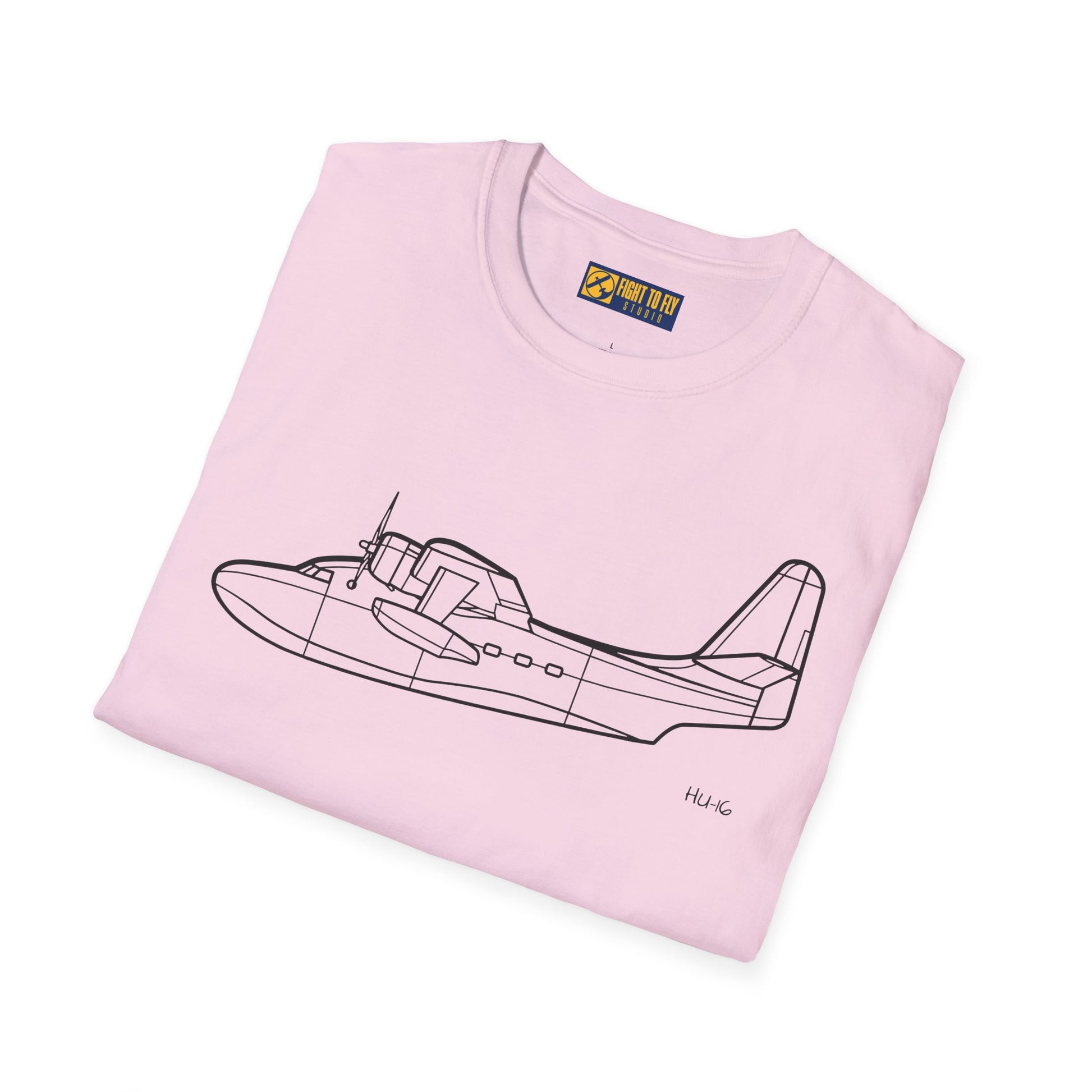 HU-16 T-Shirt – HU-16 Amphibious Rescue Aircraft Side Profile Aviation Tee