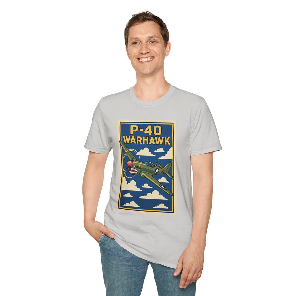 P-40 Premium T-Shirt – Iconic WWII Fighter Full Graphic Aviation Tee - Pilot gifts - warbird t-shirt
