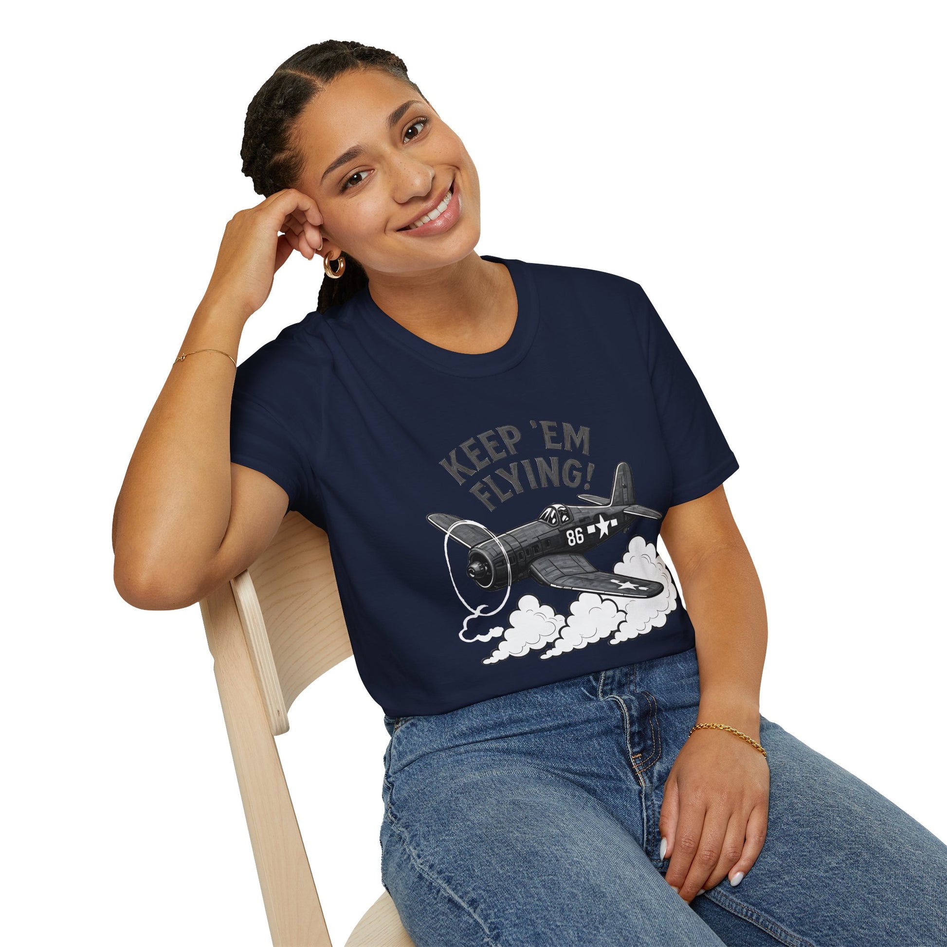 F4U Corsair Premium T-Shirt – “Keep ’Em Flying!” Bent-Wing WWII Fighter Tee - Pilot gifts - warbird t-shirt