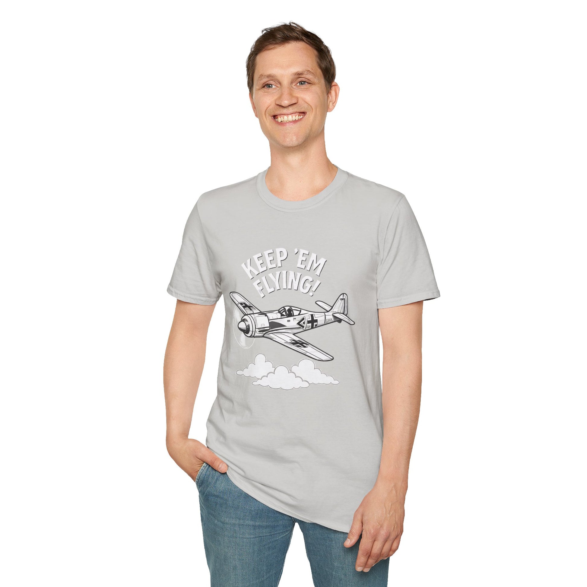 Fw 190 Premium T-Shirt – “Keep ’Em Flying!” WWII Fighter Graphic Tee - Pilot gifts - warbird t-shirt