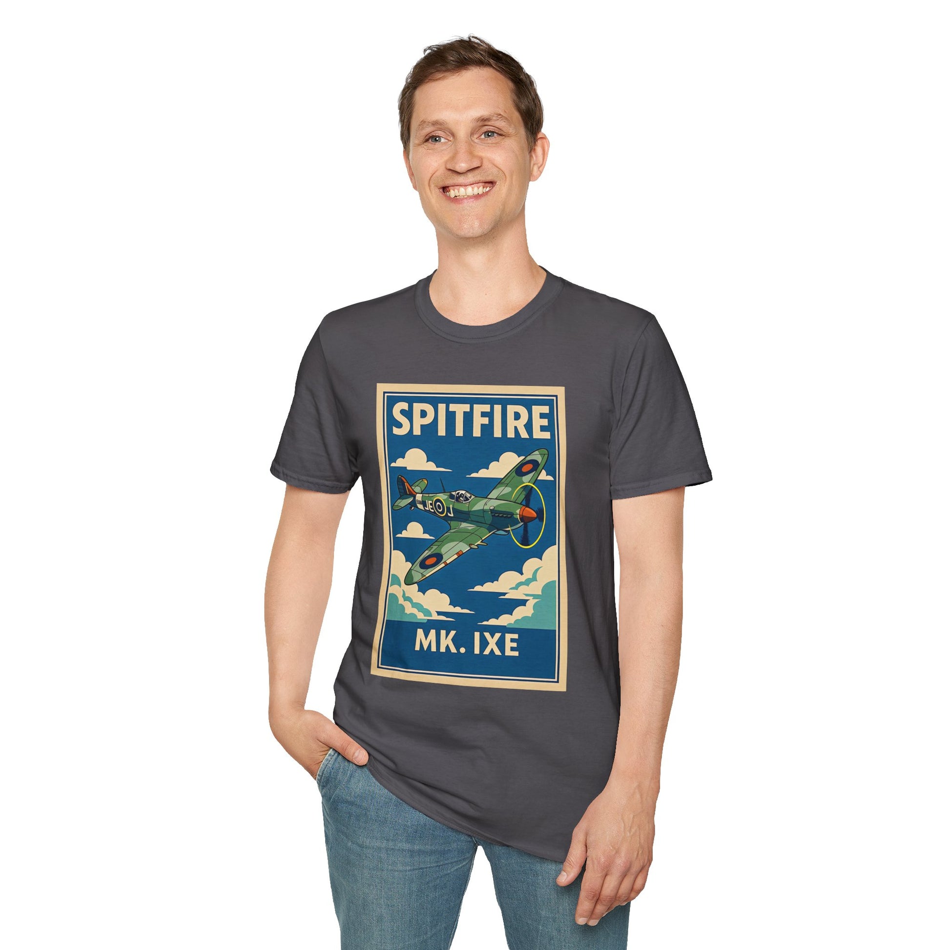 Spitfire Premium T-Shirt – British WWII Fighter Full Graphic Aviation Tee - Pilot gifts - warbird t-shirt