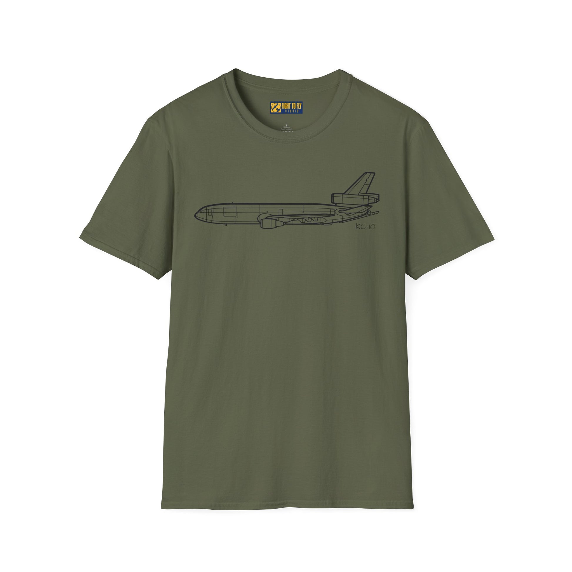 KC-10 T-Shirt – KC-10 Aerial Refueling Tanker Jet Side Profile Aviation Tee