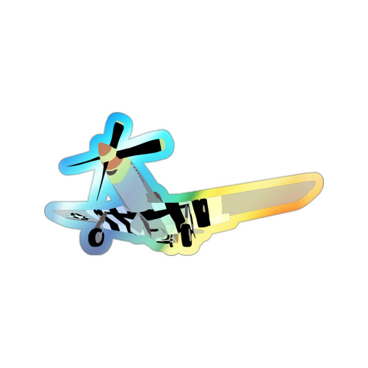 P-51D Mustang Holographic Die-Cut Airplane Sticker