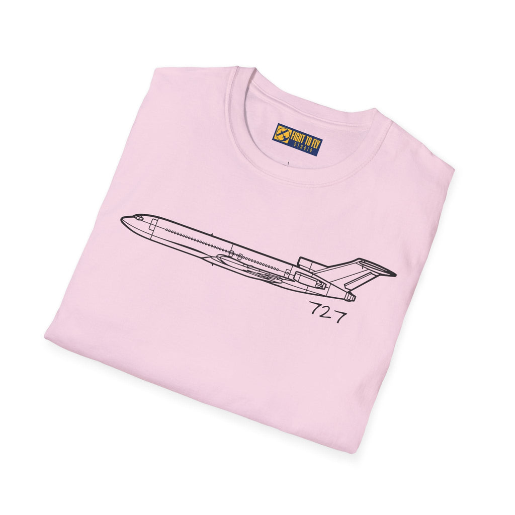 727 T-Shirt – Classic Trijet Airliner Aviation Tee - Pilot gifts - WWII warbird t-shirt