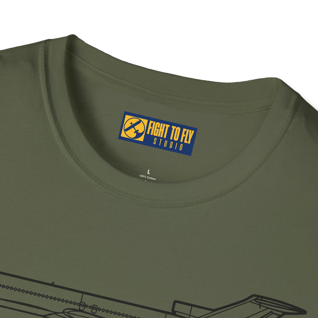 727 T-Shirt – Classic Trijet Airliner Aviation Tee - Pilot gifts - WWII warbird t-shirt