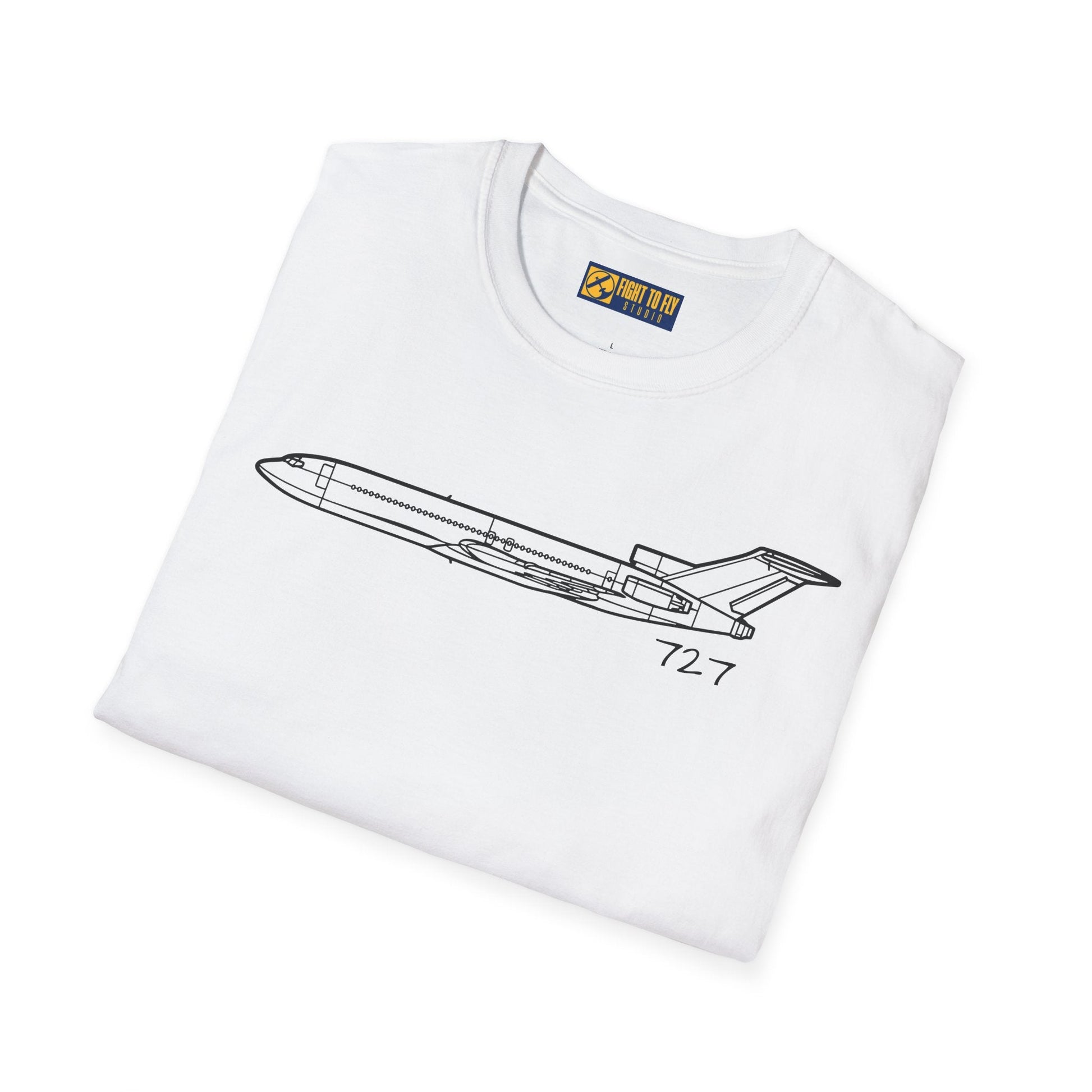 727 T-Shirt – Classic Trijet Airliner Aviation Tee - Pilot gifts - WWII warbird t-shirt