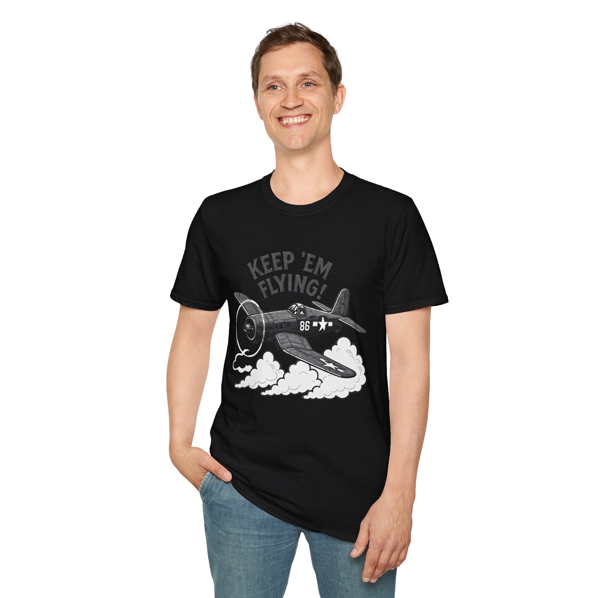 F4U Corsair Premium T-Shirt – “Keep ’Em Flying!” Bent-Wing WWII Fighter Tee - Pilot gifts - warbird t-shirt