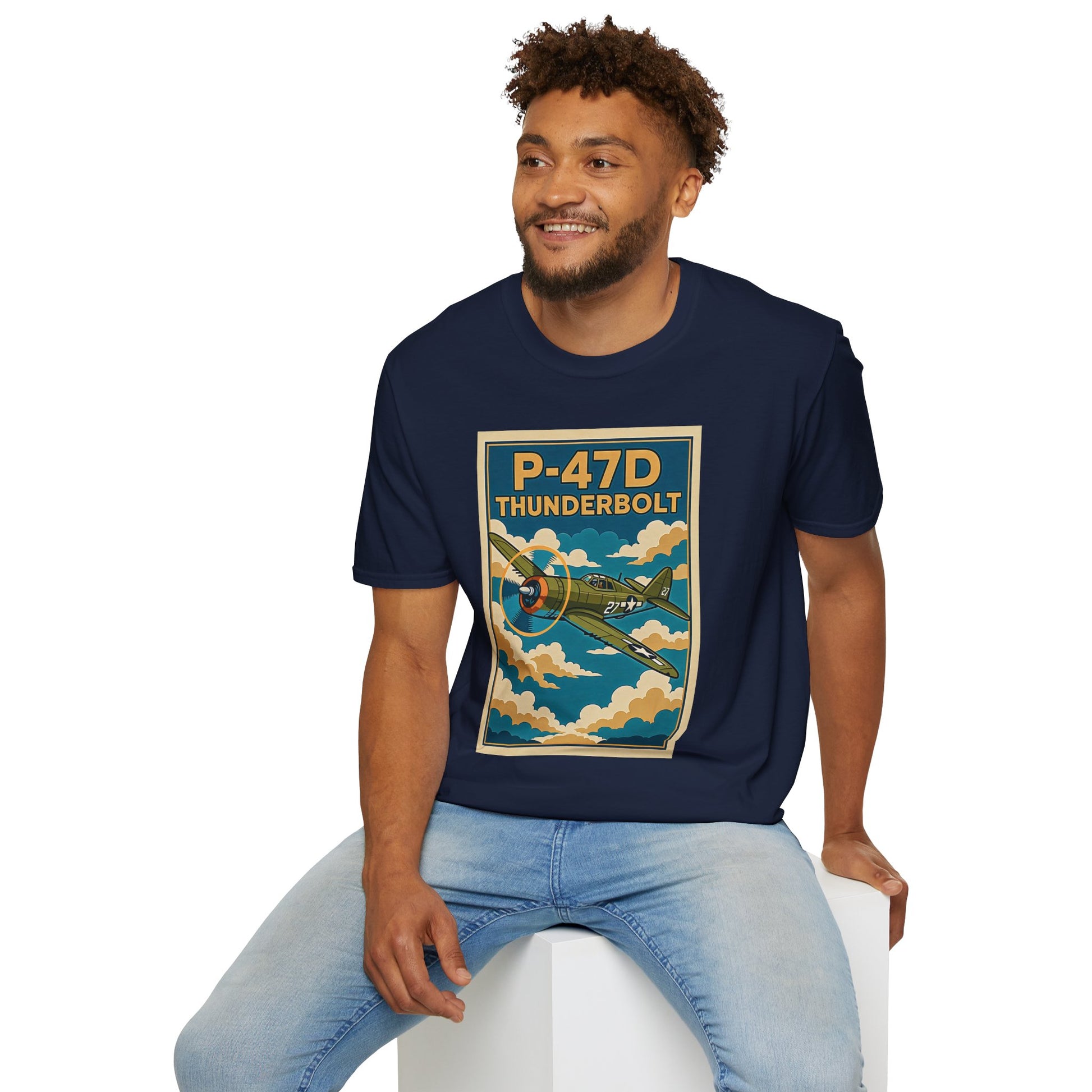 P-47D Premium T-Shirt – Thunderbolt WWII Fighter Full Graphic Aviation Tee - Pilot gifts - warbird t-shirt