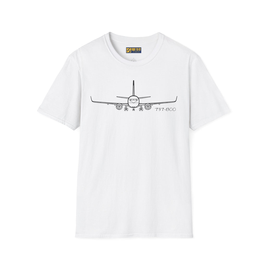 737-800 Front View T-Shirt – Nose-On Jetliner Aviation Tee - Pilot gifts - WWII warbird t-shirt