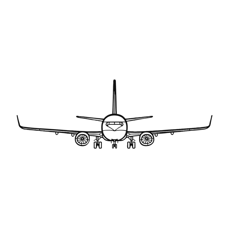 737-800NG Front Die Cut Metal Wall Art - Sign - Pilot gifts - WWII warbird t-shirt