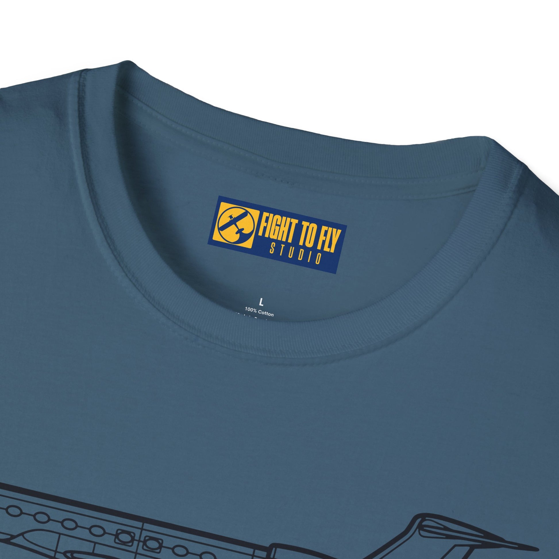 G650 T-Shirt – Gulfstream G650 Private Jet Side Profile Aviation Tee