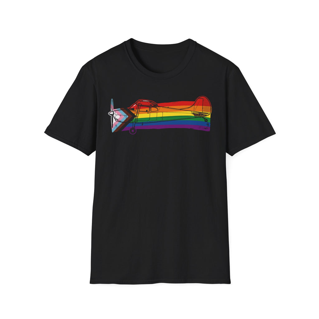 Title Cessna 170 Progress Pride Vintage Airplane Ribbo T-Shirt
