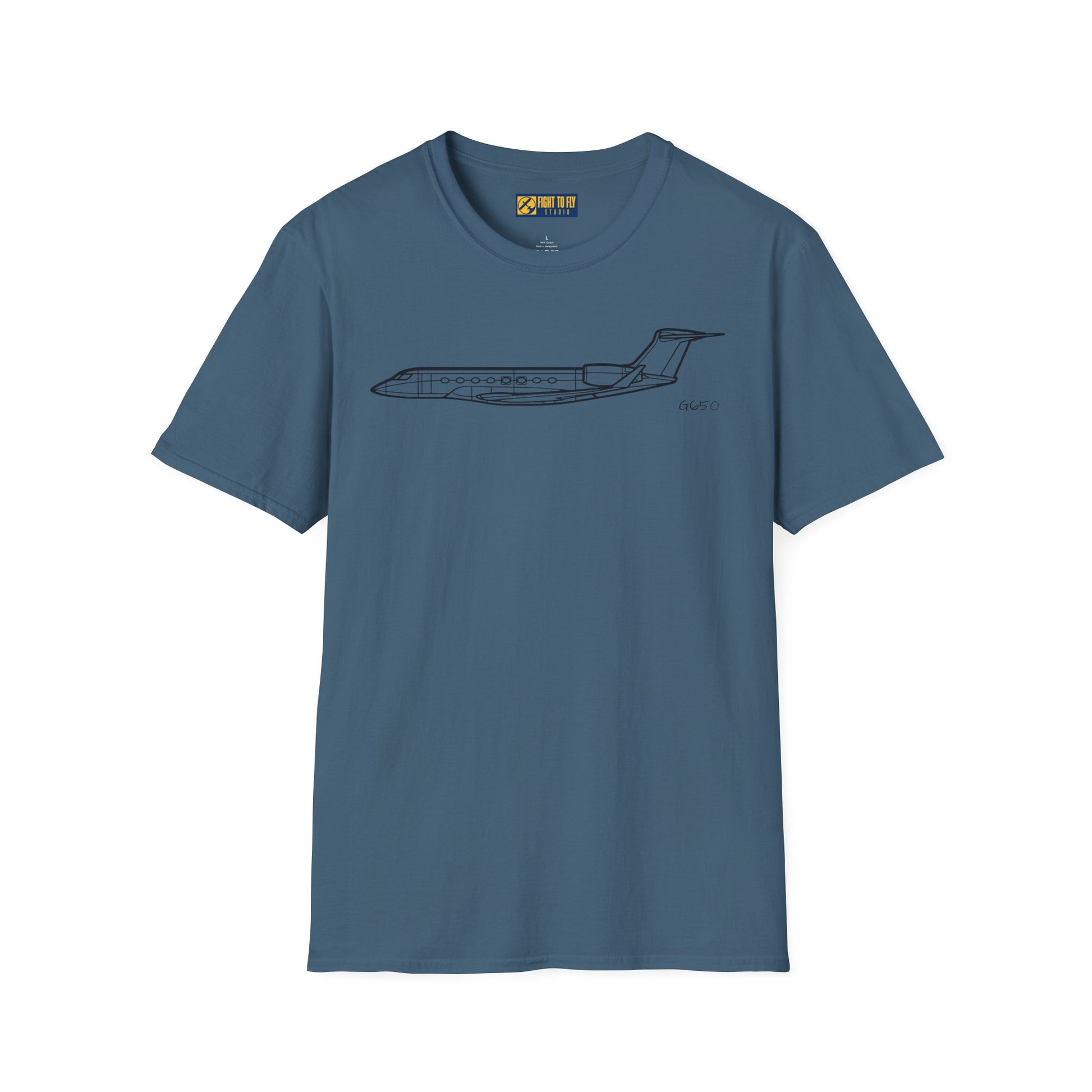 G650 T-Shirt – Gulfstream G650 Private Jet Side Profile Aviation Tee