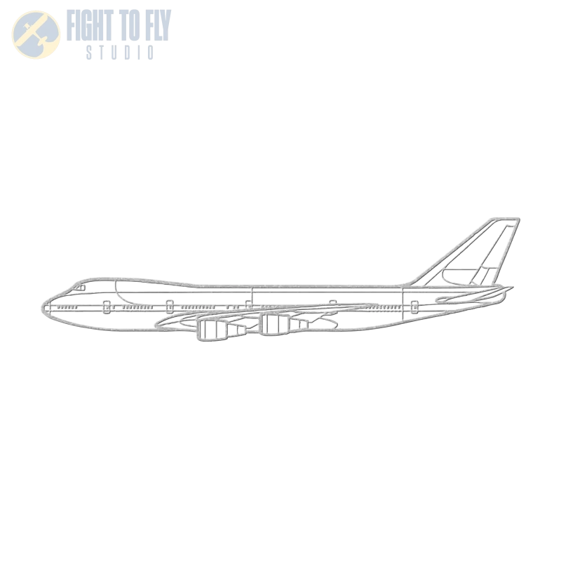 747-200B Die Cut Metal Wall Art - Sign - Pilot gifts - WWII warbird t-shirt