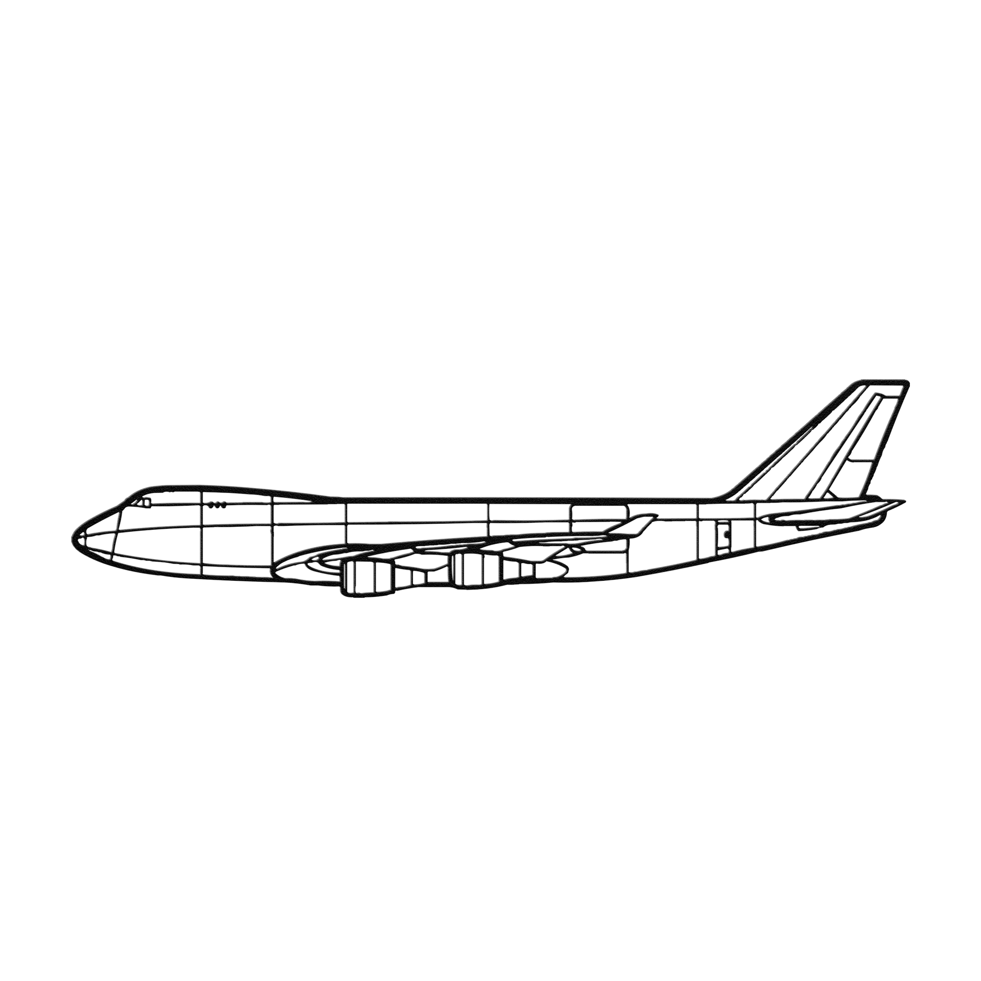 747-400F Die Cut Metal Wall Art - Sign - Gifts for pilots - Aviation apparel