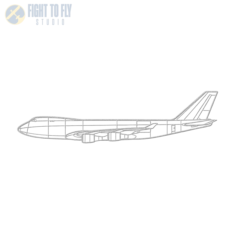 747-400F Die Cut Metal Wall Art - Sign - Pilot gifts - WWII warbird t-shirt