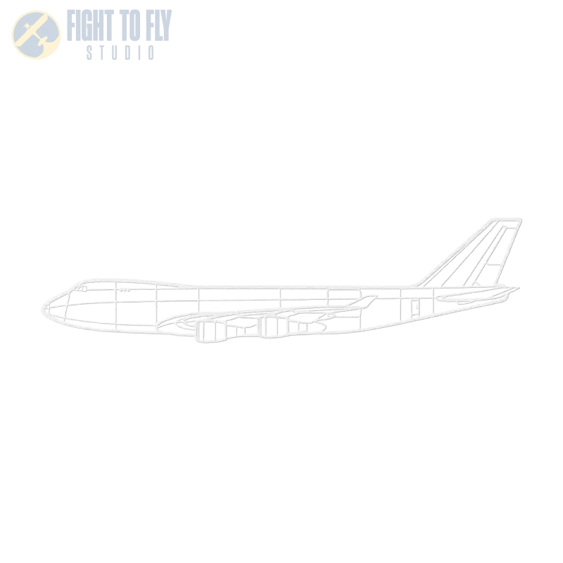 747-400F Die Cut Metal Wall Art - Sign - Pilot gifts - WWII warbird t-shirt