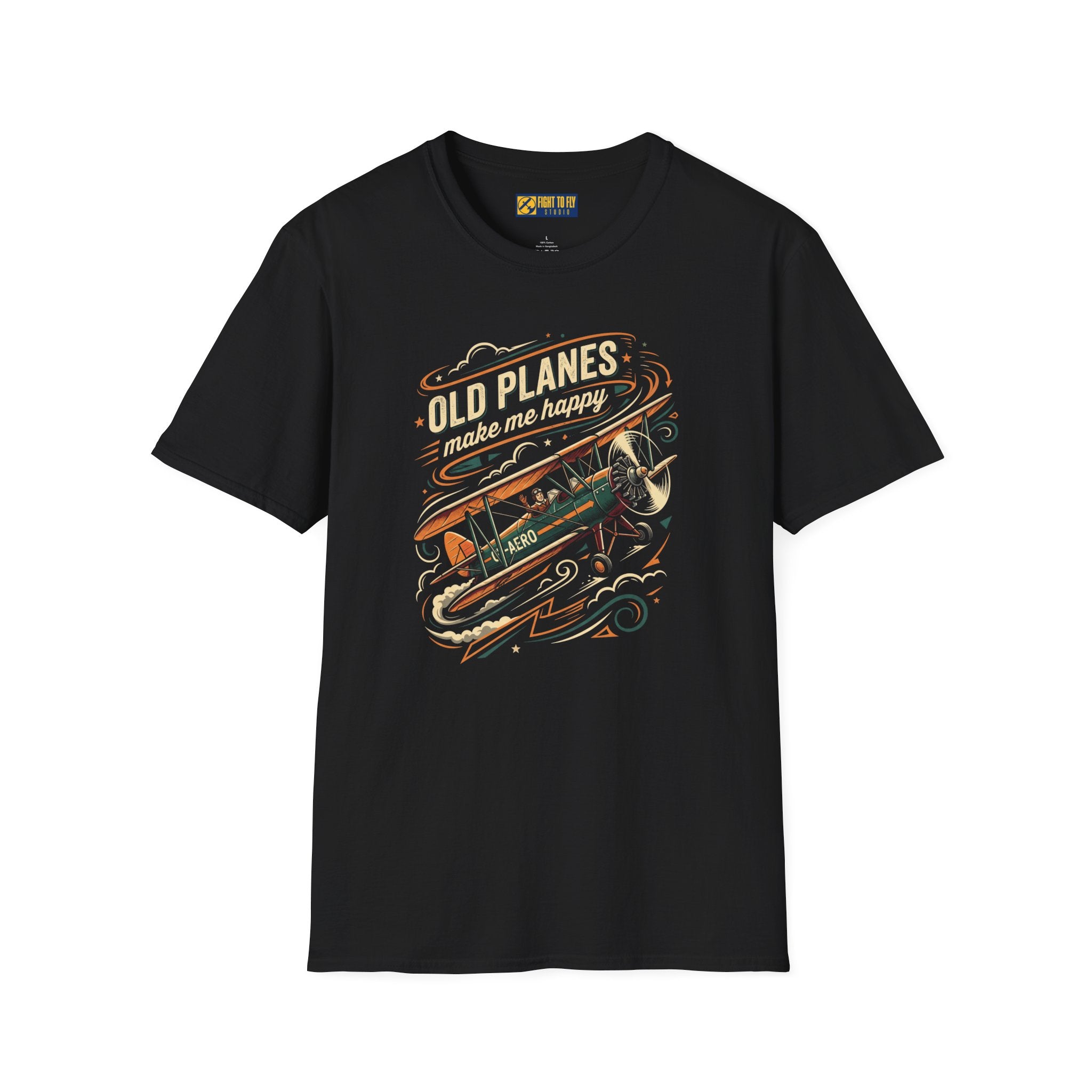 Old Planes Make Me Happy Vintage Aviation Tee