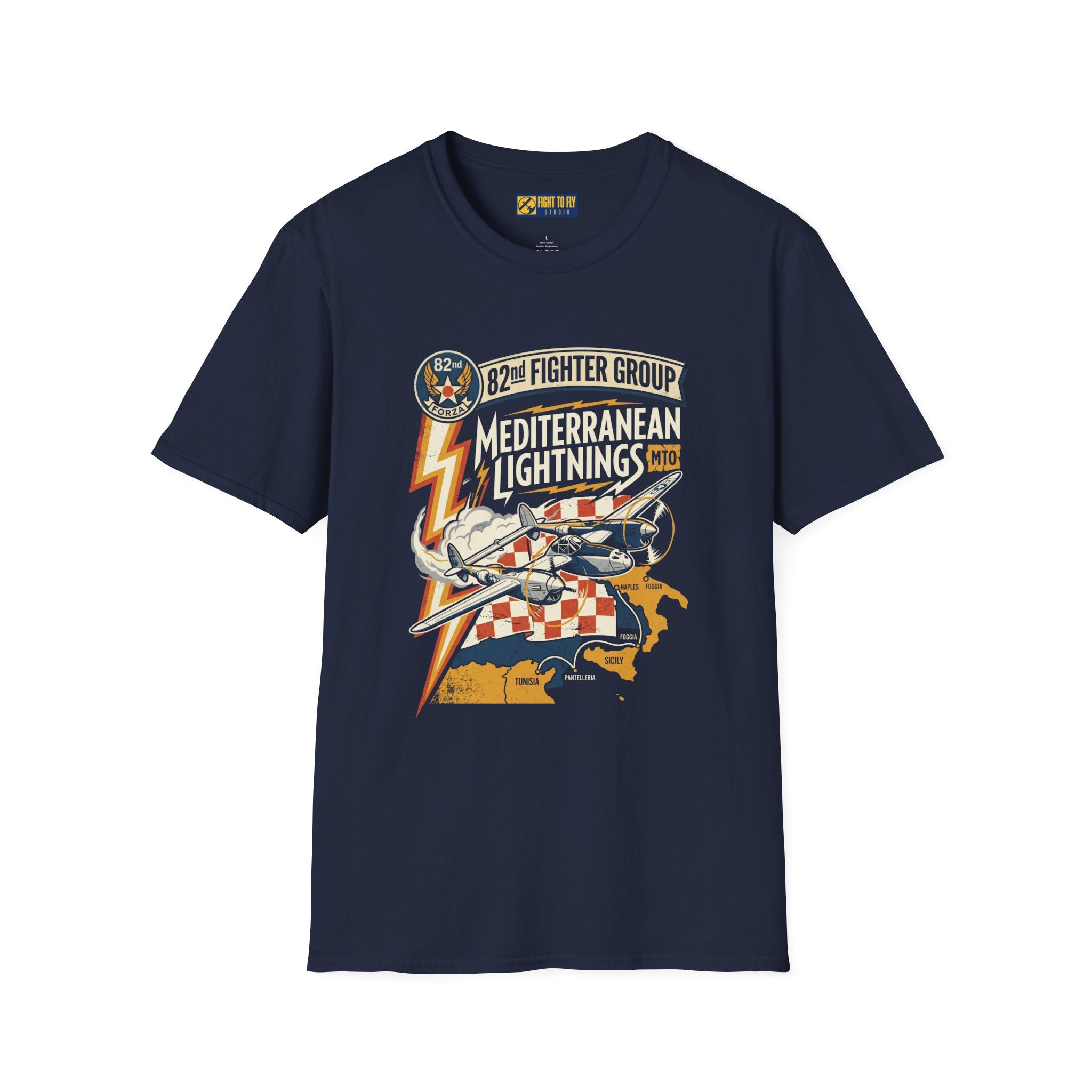 82nd Fighter Group Mediterranean Lightnings Tee
