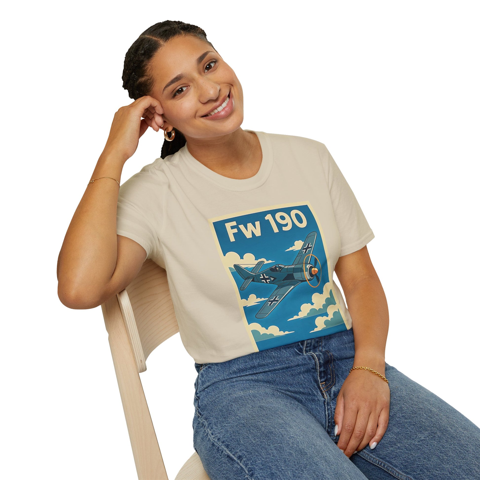 Fw 190 Premium T-Shirt – Focke-Wulf Fighter Full Graphic WWII Aviation Tee - Pilot gifts - warbird t-shirt