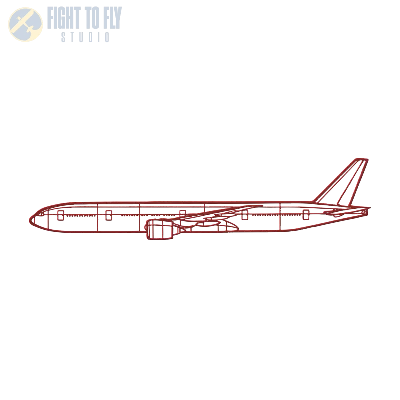 777-300ER Die Cut Wall Art - Metal Sign - Pilot gifts - WWII warbird t-shirt