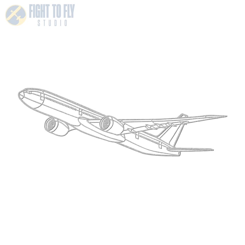 777-9 Flying Die Cut Metal Wall Art - Sign - Pilot gifts - WWII warbird t-shirt