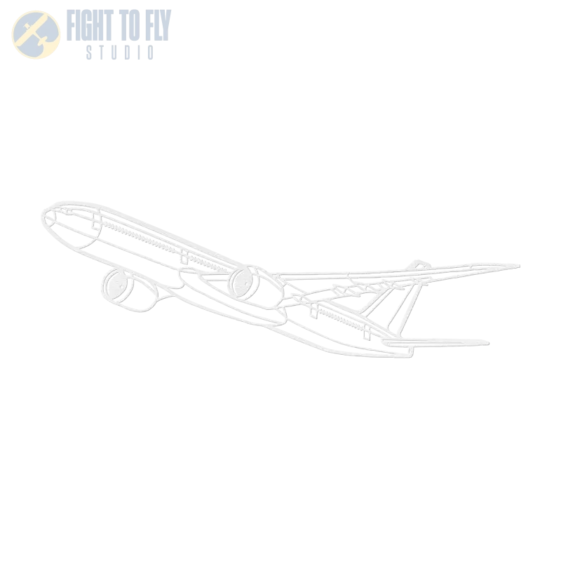777-9 Flying Die Cut Metal Wall Art - Sign - Pilot gifts - WWII warbird t-shirt