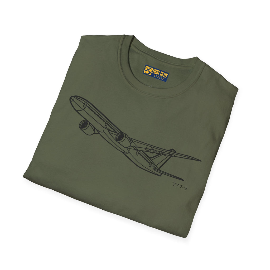 777-9 T-Shirt – Boeing 777-9X Advanced Long-Range Jetliner Aviation Tee - Pilot gifts - WWII warbird t-shirt