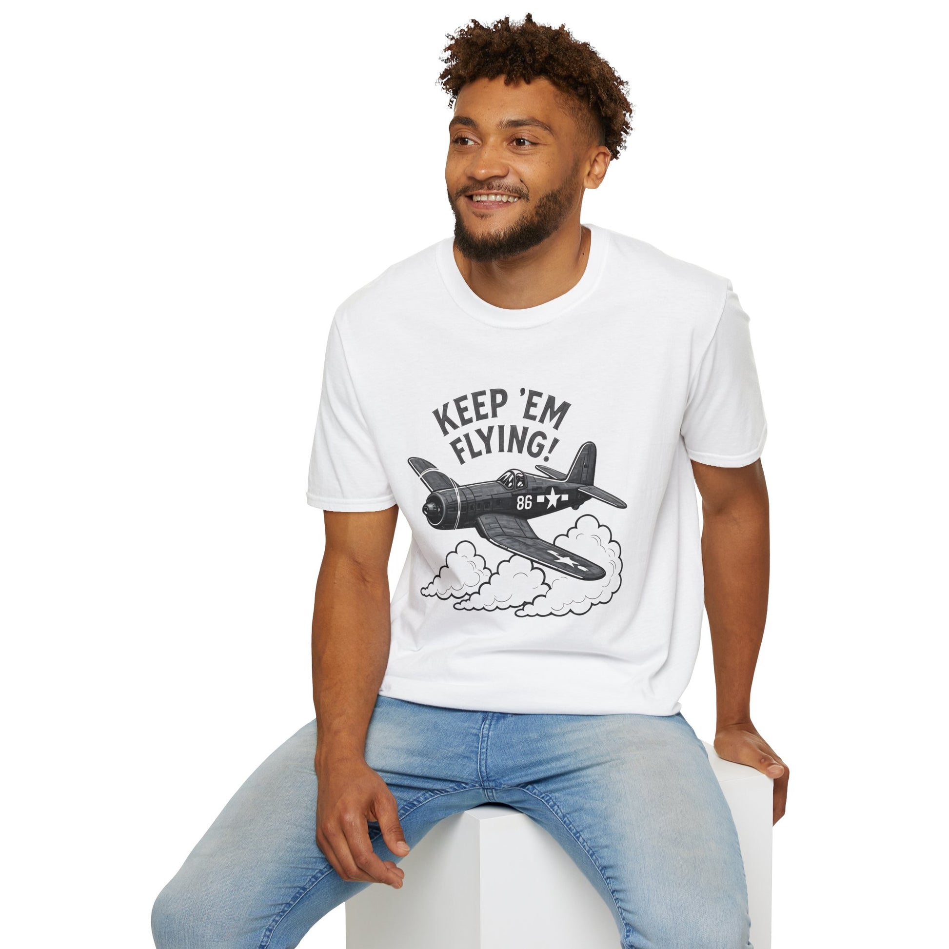 F4U Corsair Premium T-Shirt – “Keep ’Em Flying!” Bent-Wing WWII Fighter Tee - Pilot gifts - warbird t-shirt