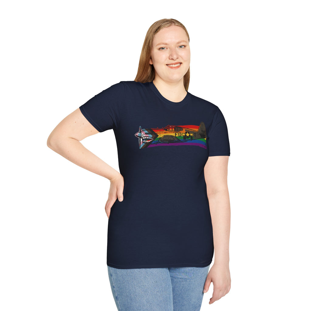 P-40 Warhawk Progress Pride Vintage Warbird T-Shirt