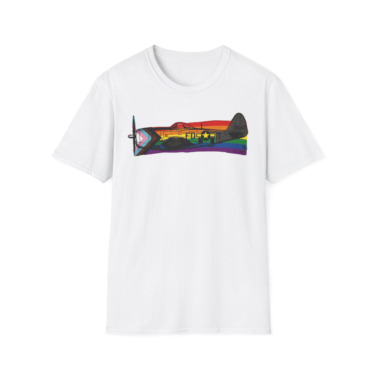 P-47 Thunderbolt Progress Pride Vintage Warbird T-Shirt