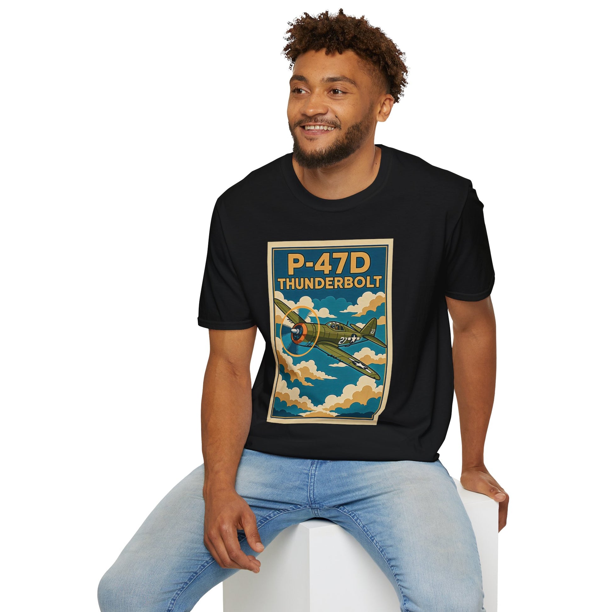 P-47D Premium T-Shirt – Thunderbolt WWII Fighter Full Graphic Aviation Tee - Pilot gifts - warbird t-shirt