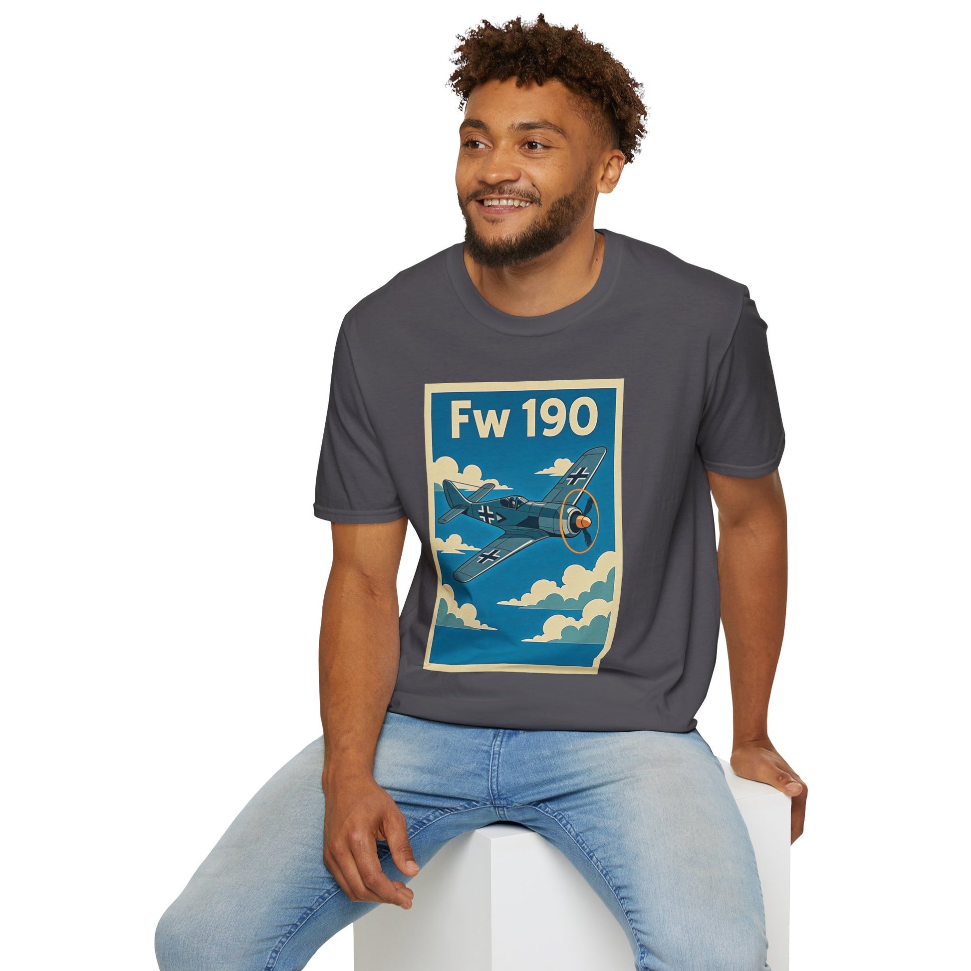 Fw 190 Premium T-Shirt – Focke-Wulf Fighter Full Graphic WWII Aviation Tee - Pilot gifts - warbird t-shirt