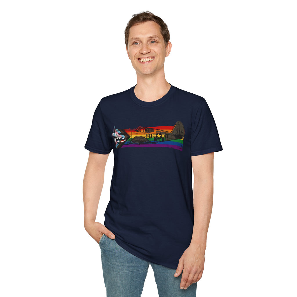 P-40 Warhawk Progress Pride Vintage Warbird T-Shirt