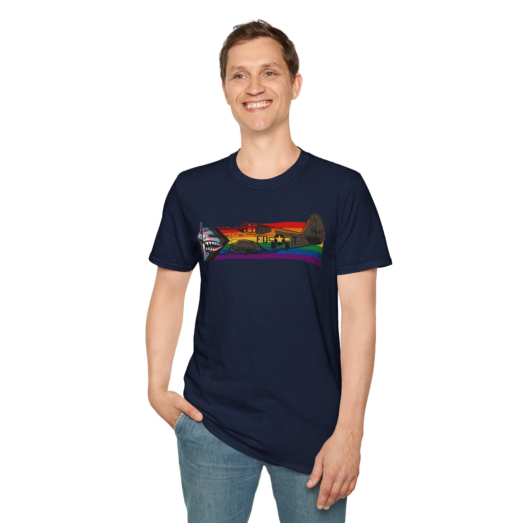 P-40 Warhawk Progress Pride Vintage Warbird T-Shirt