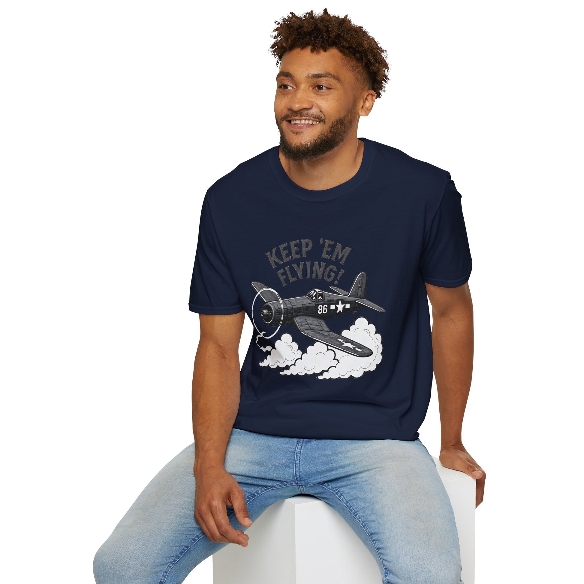 F4U Corsair Premium T-Shirt – “Keep ’Em Flying!” Bent-Wing WWII Fighter Tee - Pilot gifts - warbird t-shirt