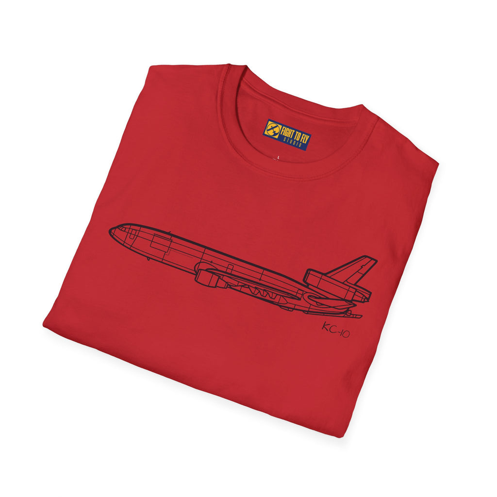 KC-10 T-Shirt – KC-10 Aerial Refueling Tanker Jet Side Profile Aviation Tee