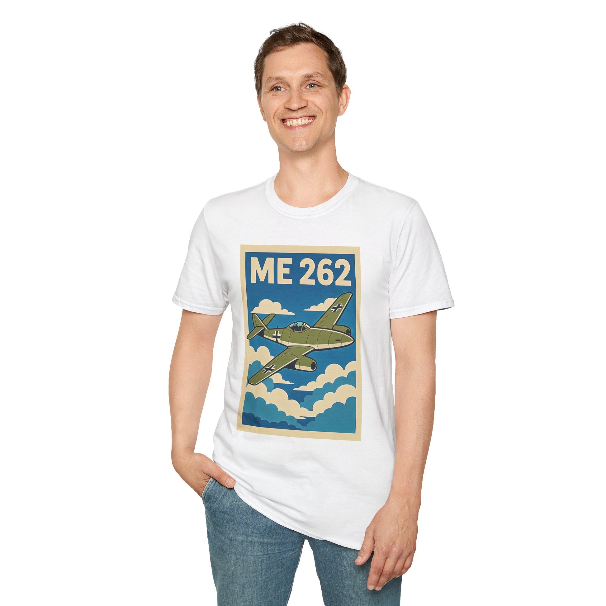 Me 262 Premium T-Shirt – WWII Jet Fighter Full Graphic Aviation Tee - Pilot gifts - warbird t-shirt