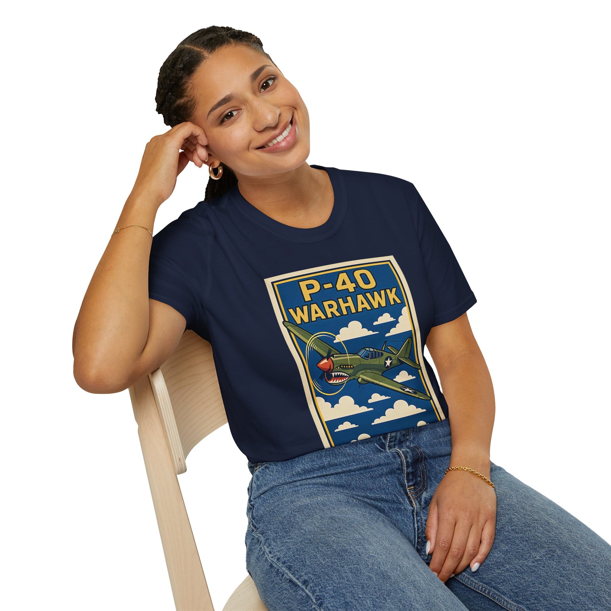 P-40 Premium T-Shirt – Iconic WWII Fighter Full Graphic Aviation Tee - Pilot gifts - warbird t-shirt
