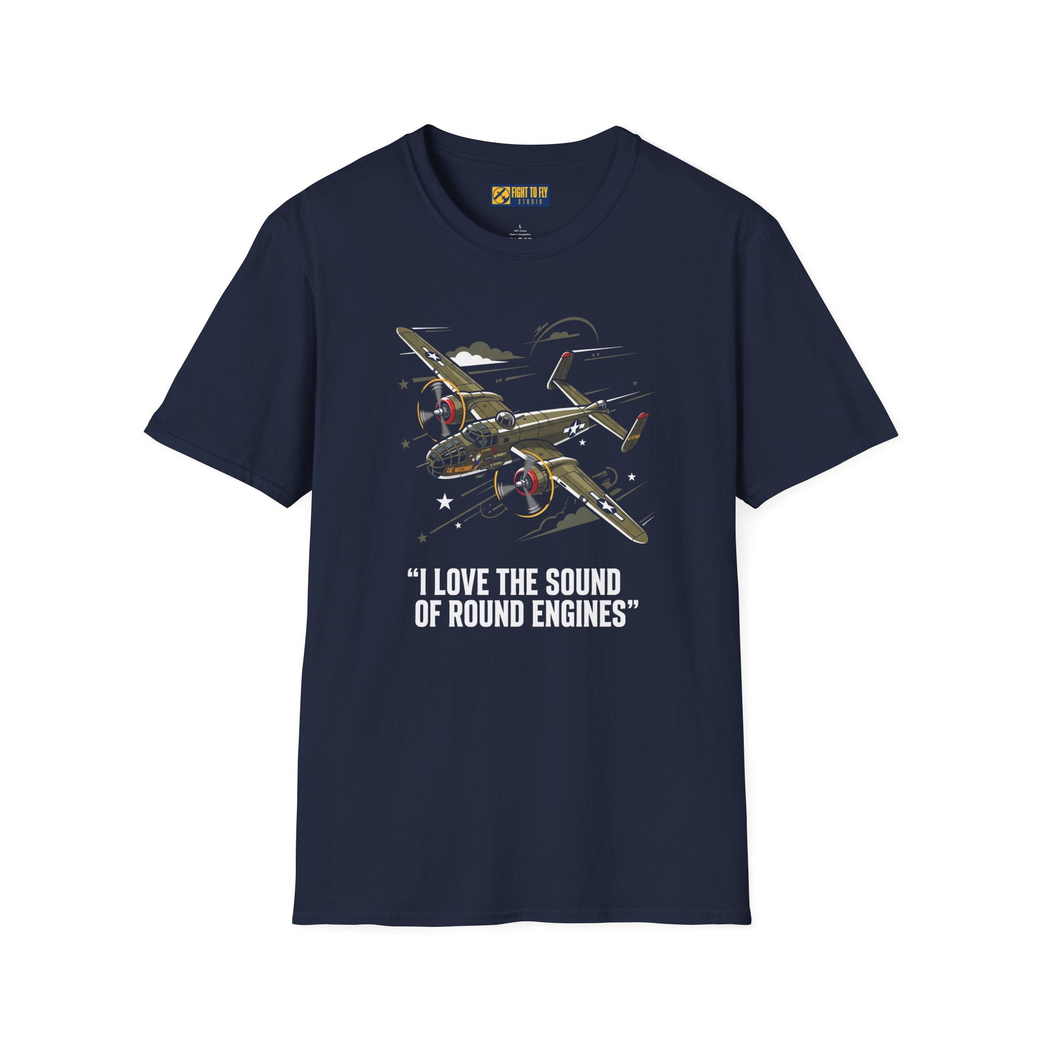 I Love the Sound of Round Engines Bomber Tee