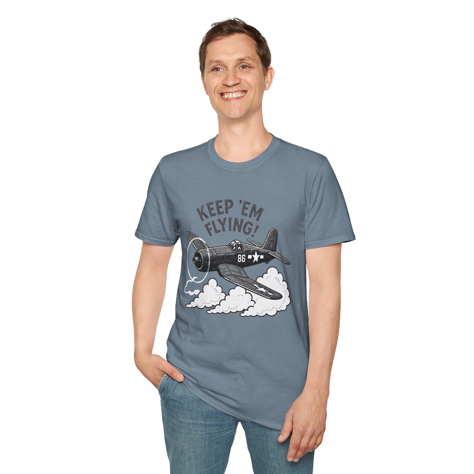 F4U Corsair Premium T-Shirt – “Keep ’Em Flying!” Bent-Wing WWII Fighter Tee - Pilot gifts - warbird t-shirt