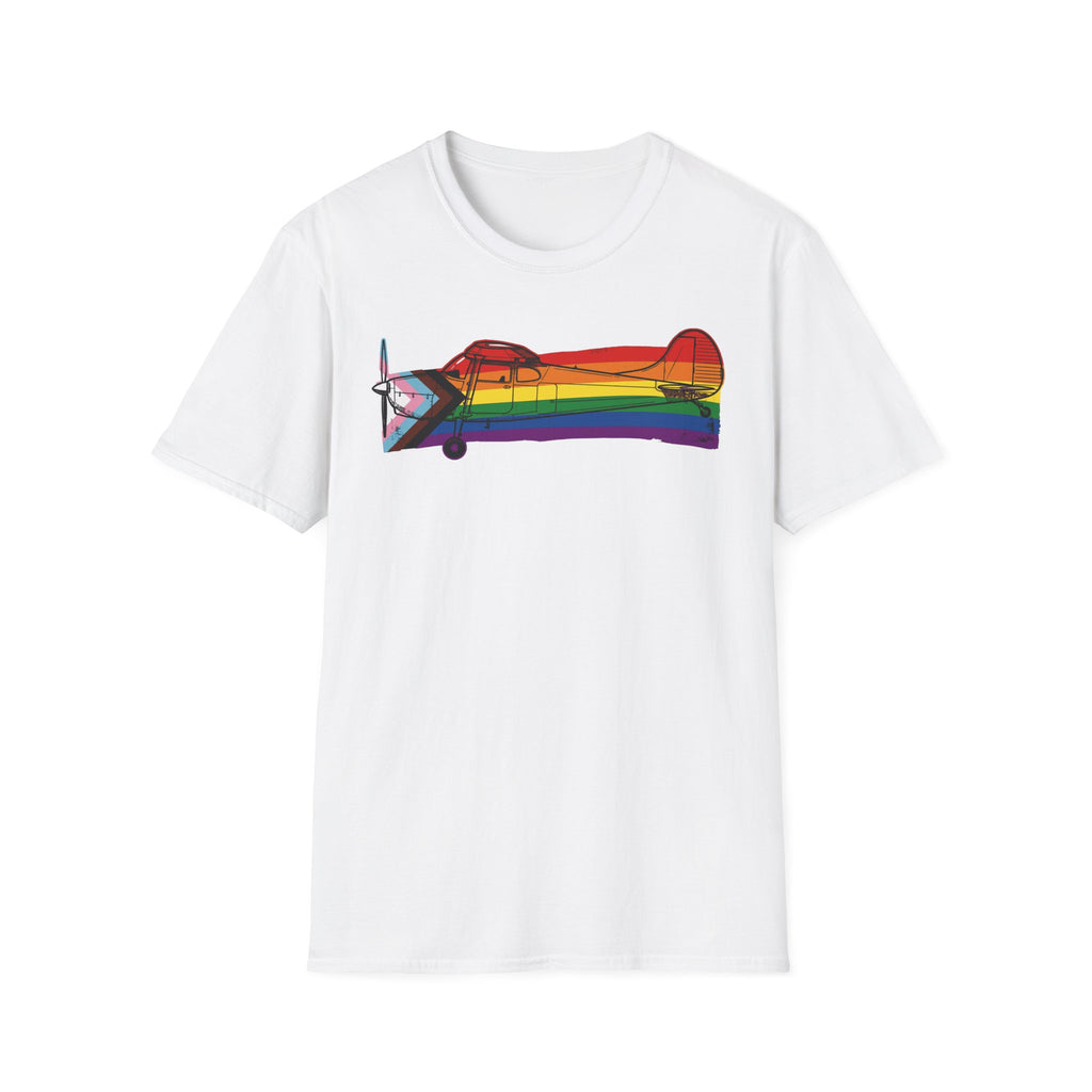 Title Cessna 170 Progress Pride Vintage Airplane Ribbo T-Shirt