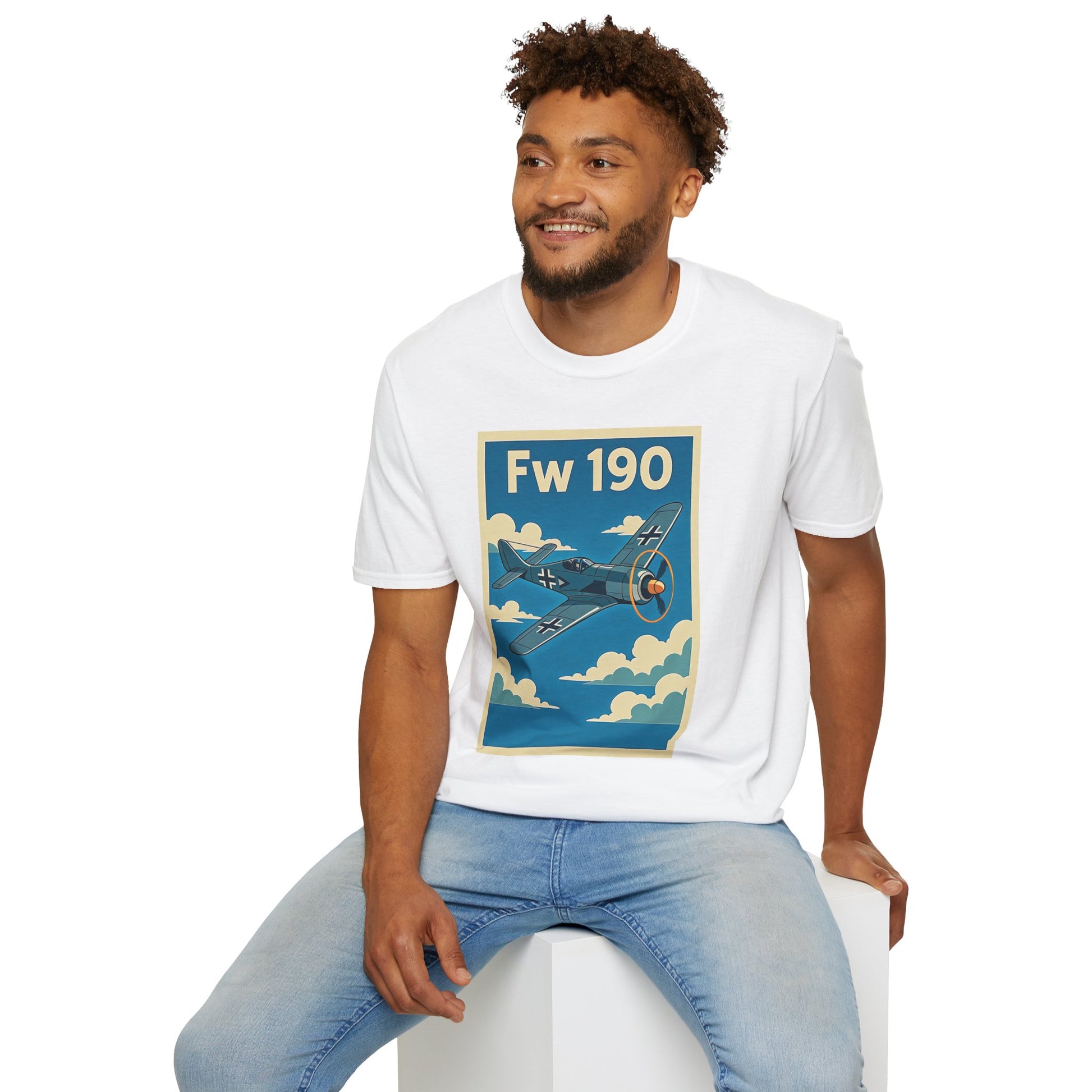 Fw 190 Premium T-Shirt – Focke-Wulf Fighter Full Graphic WWII Aviation Tee - Pilot gifts - warbird t-shirt