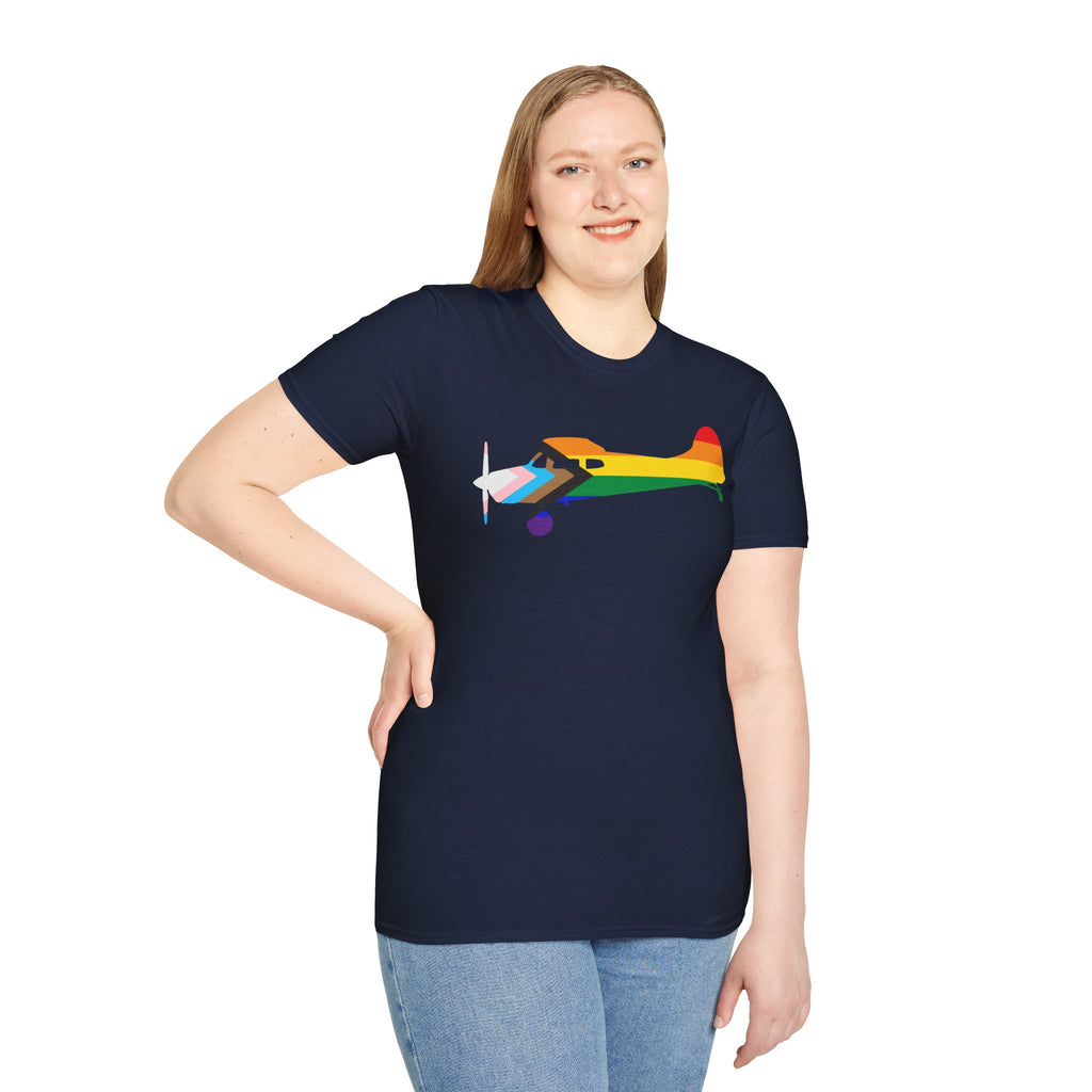 Cessna 170 Progress Pride Airplane Silhouette T-Shirt