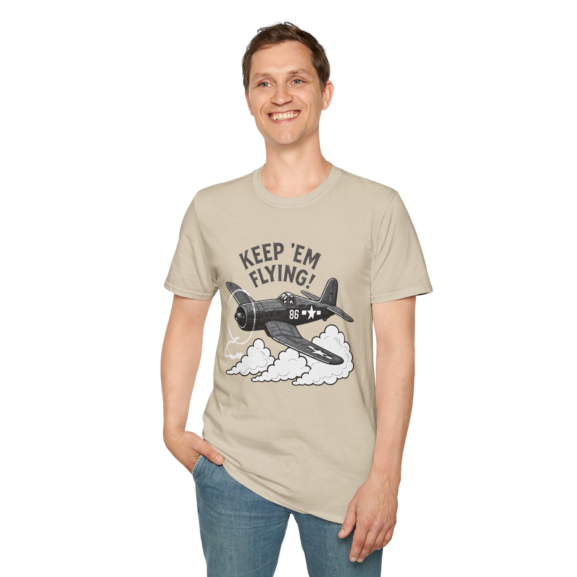 F4U Corsair Premium T-Shirt – “Keep ’Em Flying!” Bent-Wing WWII Fighter Tee - Pilot gifts - warbird t-shirt