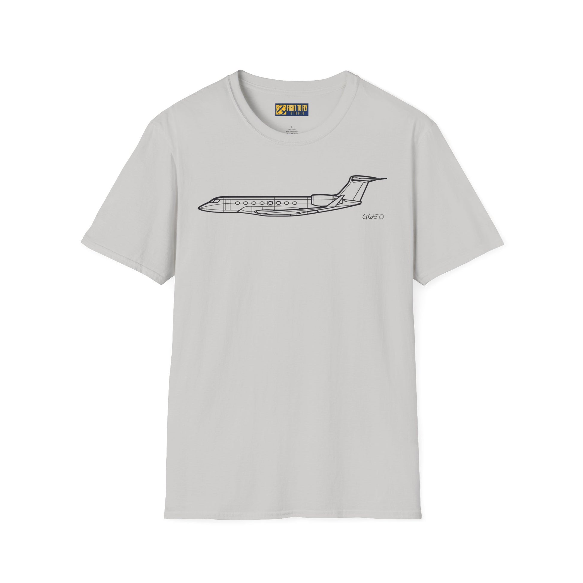 G650 T-Shirt – Gulfstream G650 Private Jet Side Profile Aviation Tee