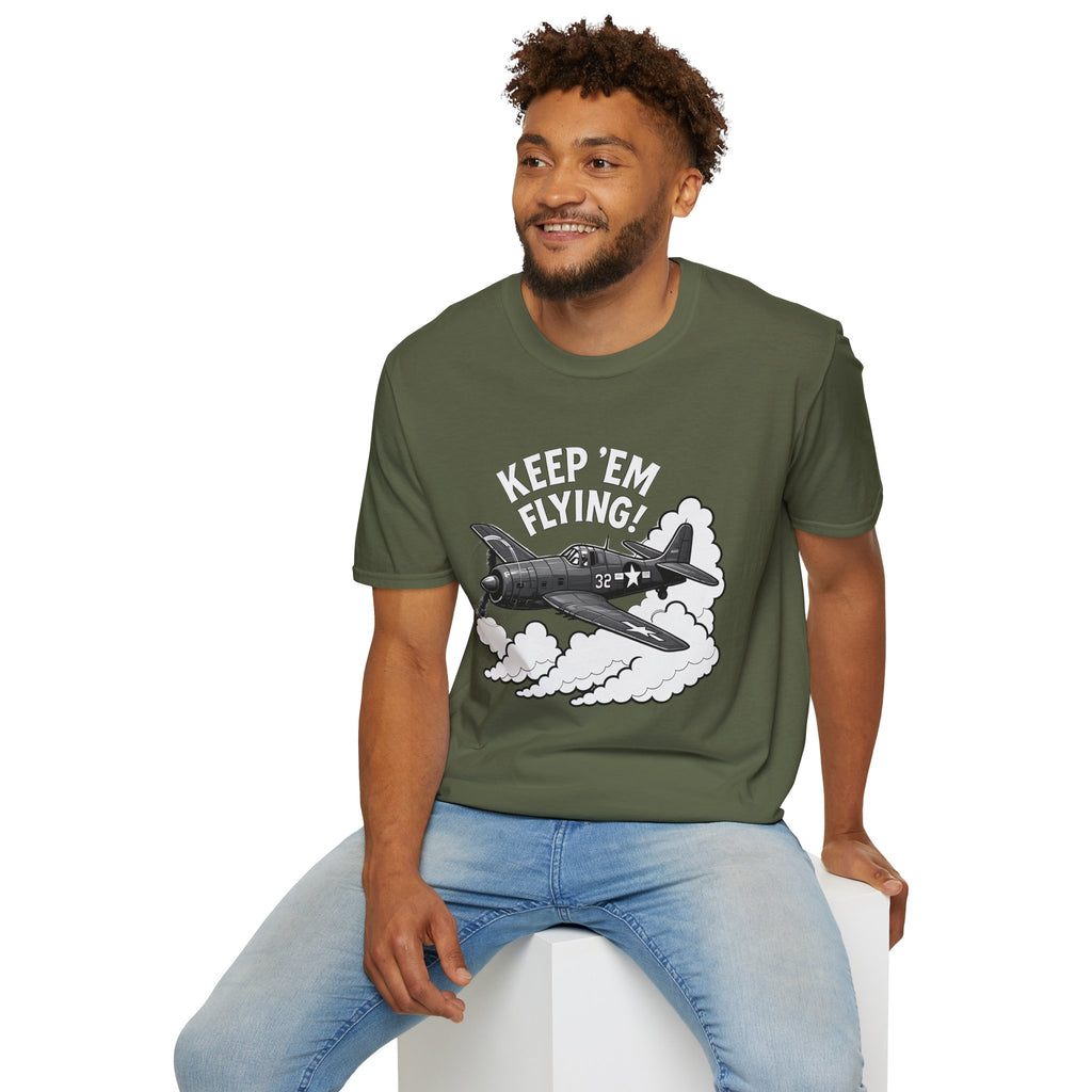 F6F Hellcat Premium T-Shirt – “Keep ’Em Flying!” WWII Naval Fighter Graphic Tee - Pilot gifts - warbird t-shirt