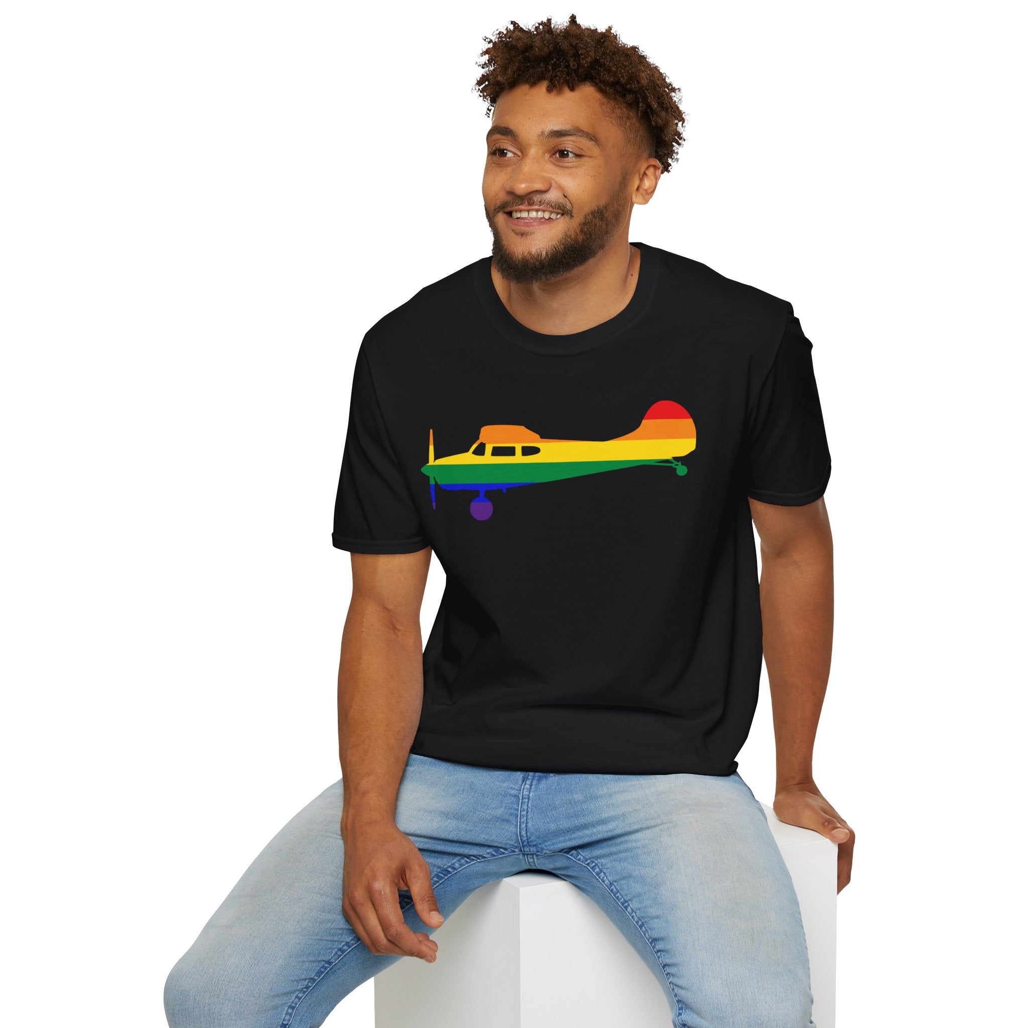 Cessna 170 Rainbow Pride Airplane Silhouette